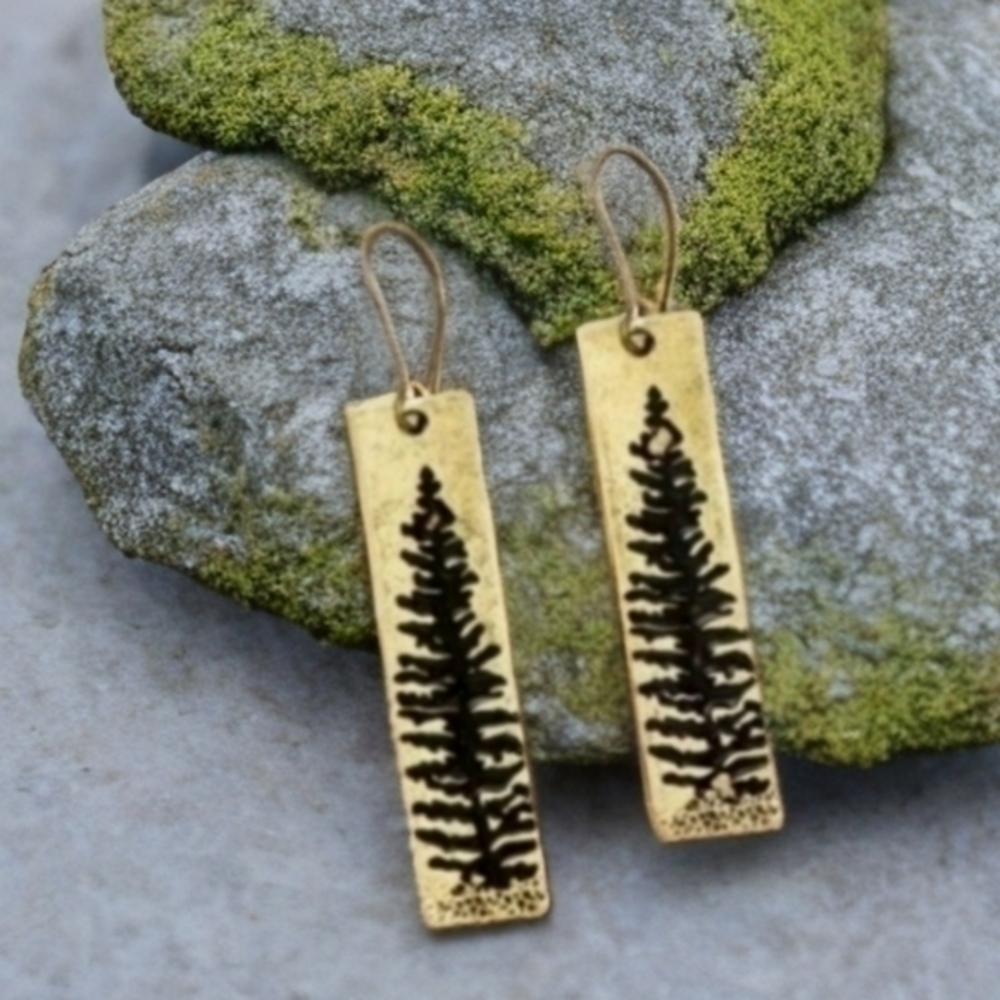 ANTHROPOLOGIE GOLDEN TREE BOHO EARRINGS - Picture 4 of 5
